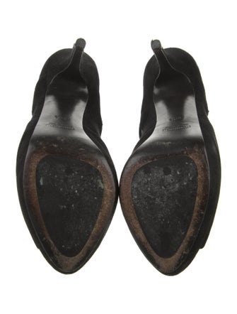 Miu Miu Suede Cutout Accent Pumps