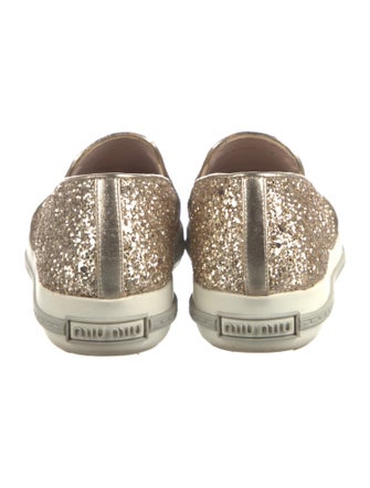 Miu Miu Glitter Colorblock Pattern Loafers