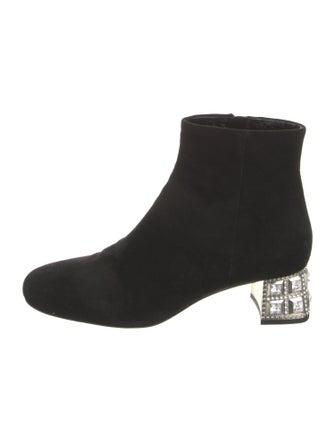 Miu Miu Suede Crystal Embellishments Boots