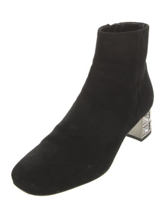 Miu Miu Suede Crystal Embellishments Boots