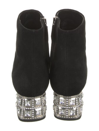 Miu Miu Suede Crystal Embellishments Boots