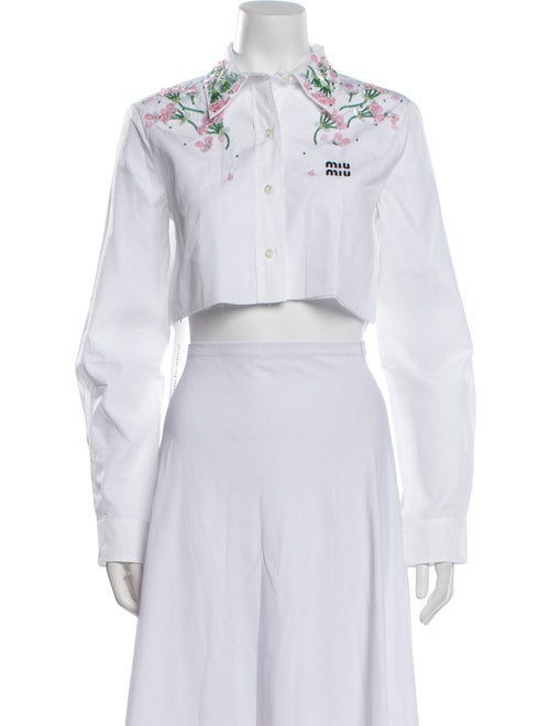 Miu Miu 2022 Long Sleeve Crop Top