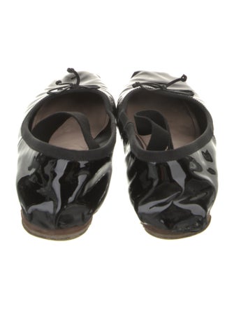 Miu Miu Patent Leather Bow Accents Mary Jane Flats