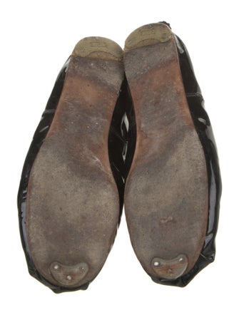 Miu Miu Patent Leather Bow Accents Mary Jane Flats