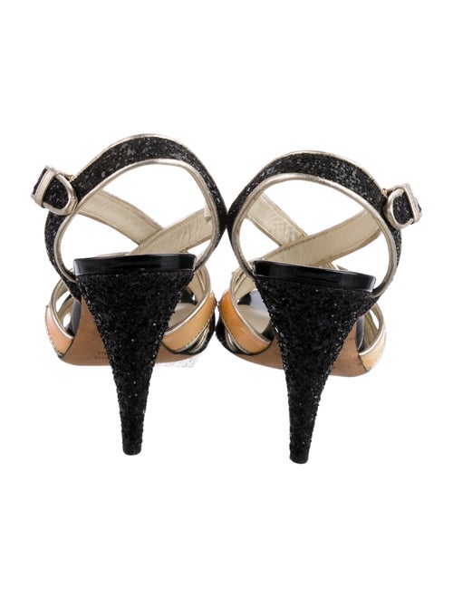 Miu Miu Glitter Printed Slingback Sandals