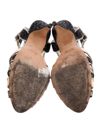 Miu Miu Glitter Printed Slingback Sandals