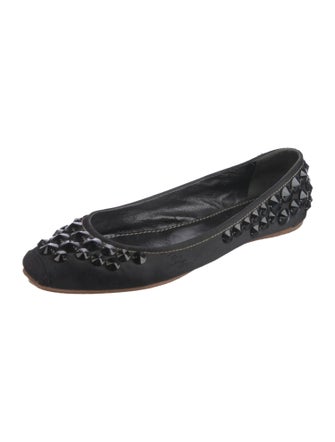 Miu Miu Satin Studded Accents Flats