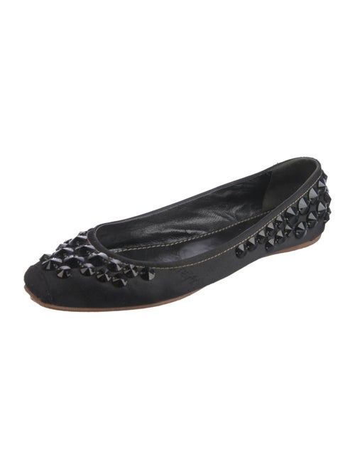 Miu Miu Satin Studded Accents Flats