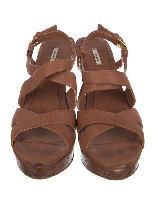 Miu Miu Leather Slingback Sandals