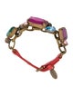 Miu Miu Crystal & Leather Wrap Bracelet