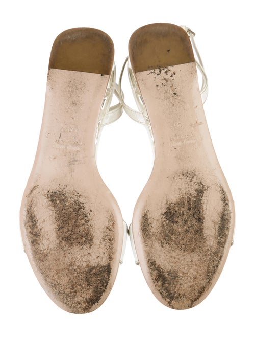 Miu Miu Patent Leather Crystal Embellishments Sandals