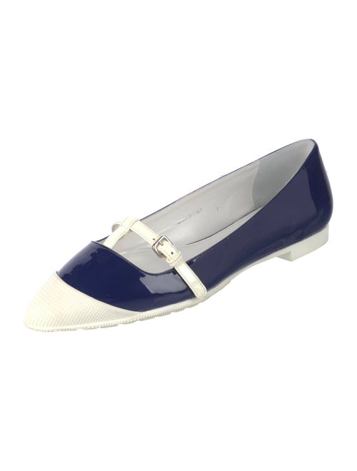 Miu Miu Patent Leather Colorblock Pattern Mary Jane Flats