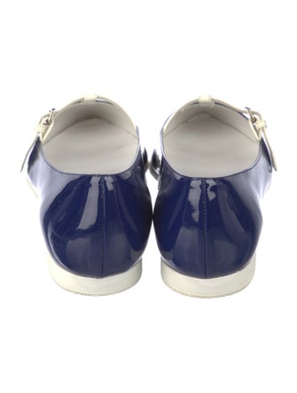 Miu Miu Patent Leather Colorblock Pattern Mary Jane Flats