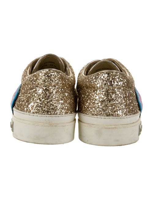 Miu Miu Glitter Colorblock Pattern Sneakers