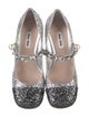 Miu Miu Glitter Chain-Link Accents Pumps