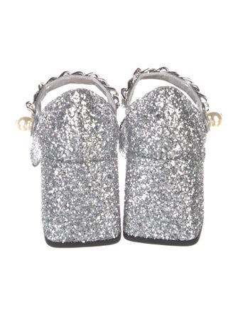 Miu Miu Glitter Chain-Link Accents Pumps