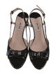 Miu Miu Patent Leather Crystal Embellishments Slingback Sandals