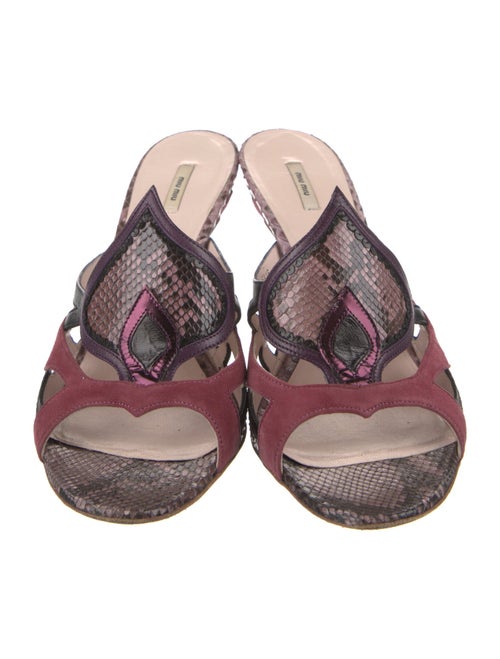 Miu Miu Snakeskin Animal Print Slides