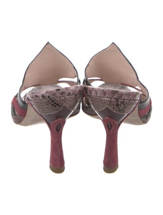 Miu Miu Snakeskin Animal Print Slides