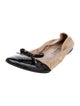 Miu Miu Patent Leather Bow Accents Ballet Flats