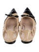 Miu Miu Patent Leather Bow Accents Ballet Flats