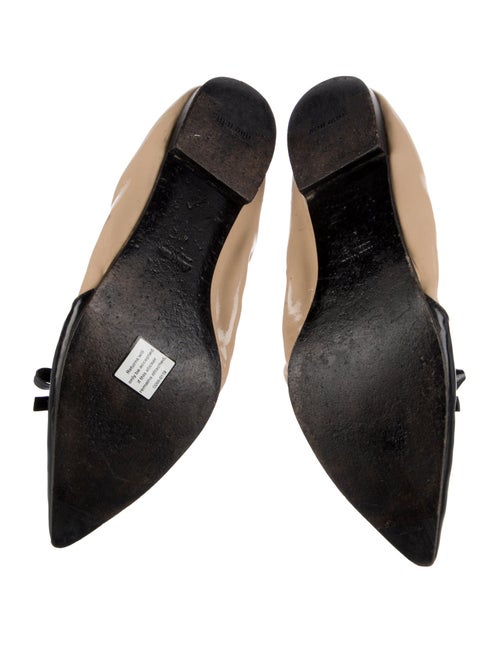Miu Miu Patent Leather Bow Accents Ballet Flats