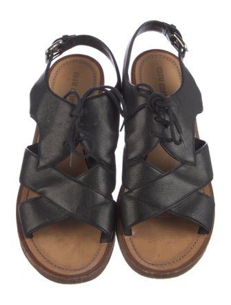 Miu Miu Leather Slingback Sandals