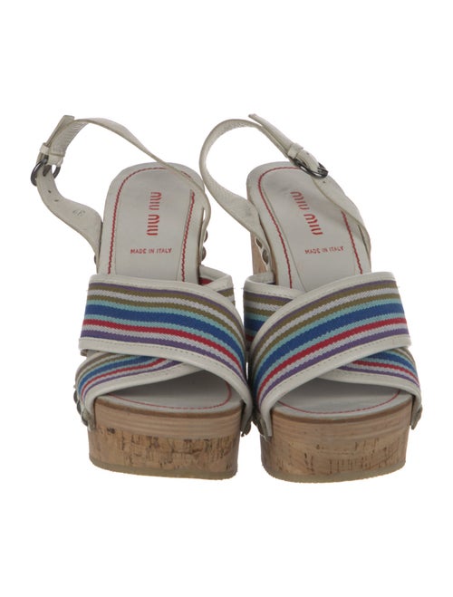 Miu Miu Leather Striped Slingback Sandals