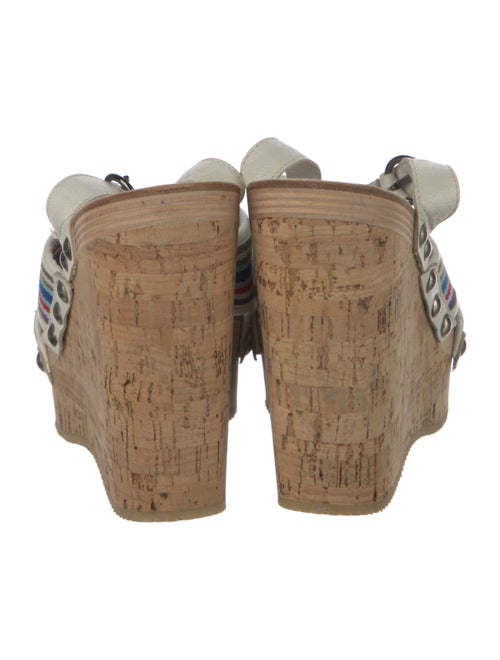 Miu Miu Leather Striped Slingback Sandals