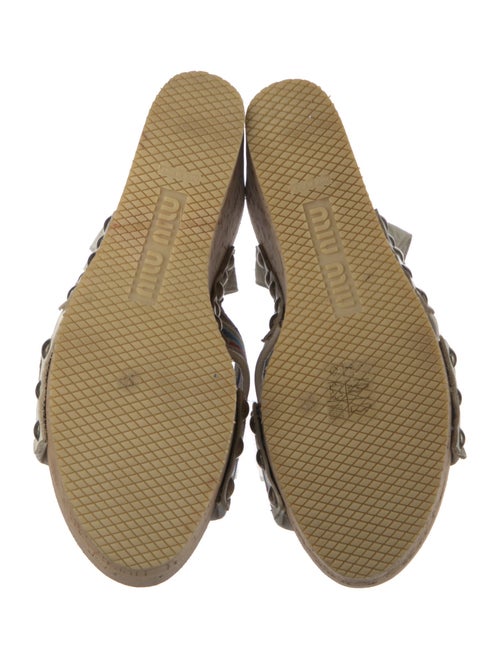 Miu Miu Leather Striped Slingback Sandals