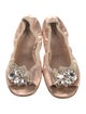 Miu Miu Leather Bow Accents Ballet Flats