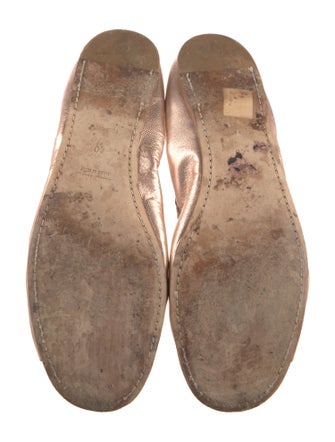 Miu Miu Leather Bow Accents Ballet Flats