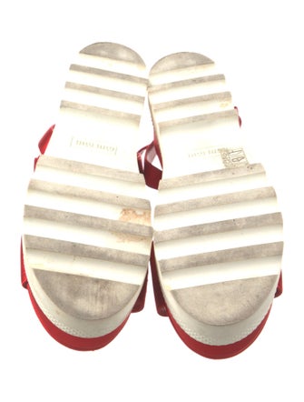 Miu Miu Satin Colorblock Pattern Mules