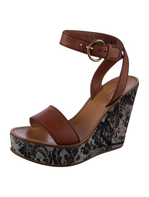 Miu Miu Leather Floral Print Espadrilles