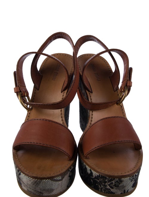 Miu Miu Leather Floral Print Espadrilles