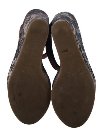 Miu Miu Leather Floral Print Espadrilles