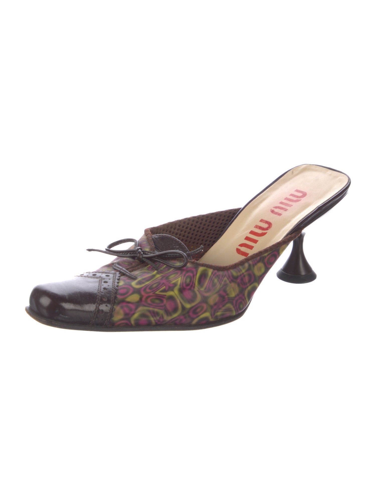 Miu Miu Leather Printed Mules