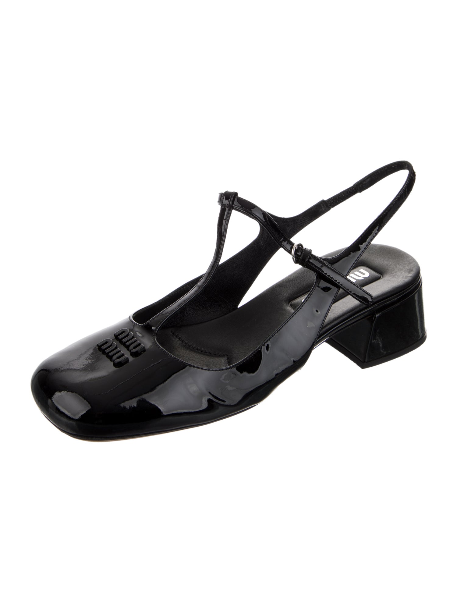 Miu Miu Patent Leather T-Strap Pumps