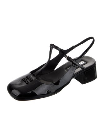 Miu Miu Patent Leather T-Strap Pumps