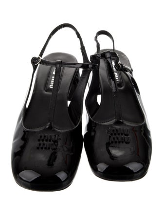 Miu Miu Patent Leather T-Strap Pumps