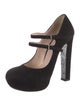 Miu Miu Suede Glitter Accents Pumps