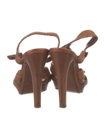 Miu Miu Leather T-Strap Sandals