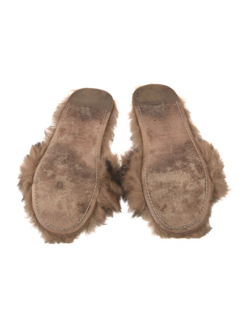 Miu Miu Faux Pearl Accents Fur Slides