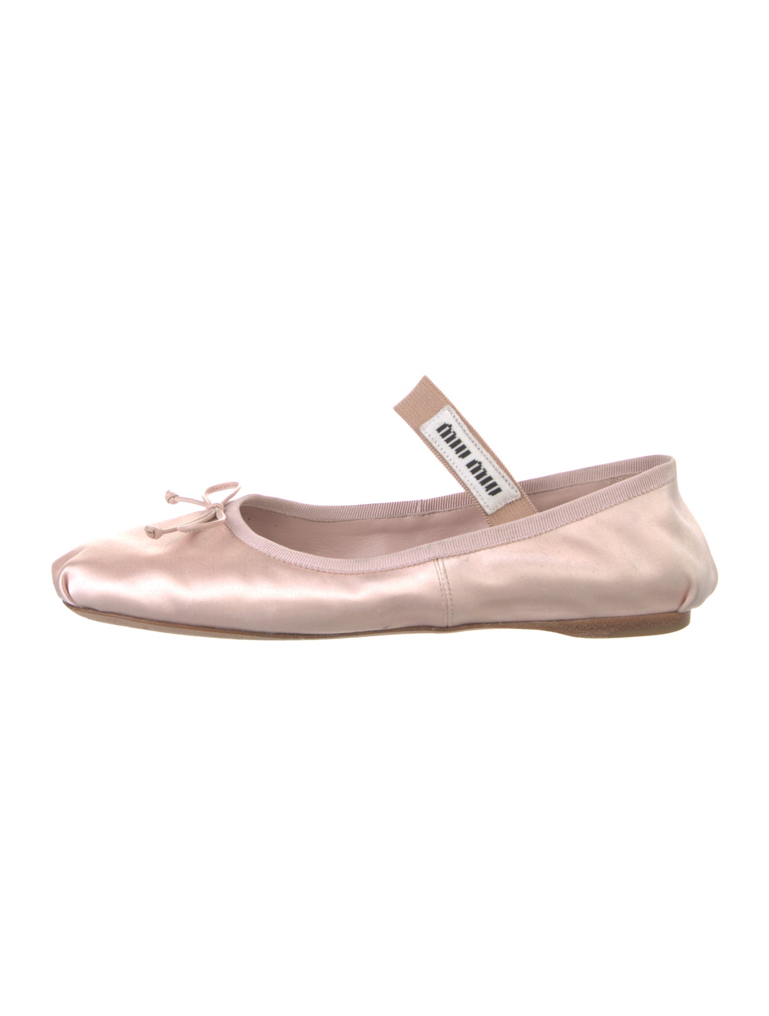 Miu Miu Satin Grosgrain Trim Mary Jane Flats