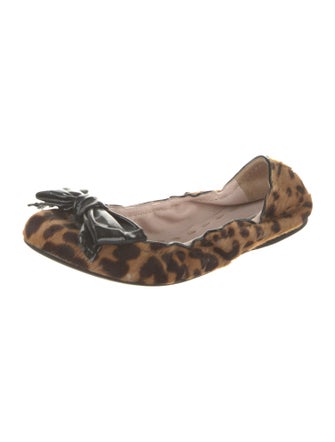 Miu Miu Ponyhair Animal Print Ballet Flats