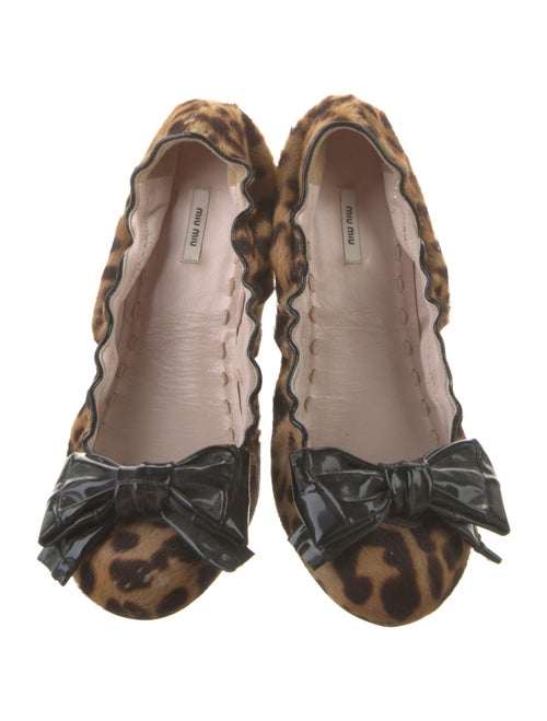 Miu Miu Ponyhair Animal Print Ballet Flats