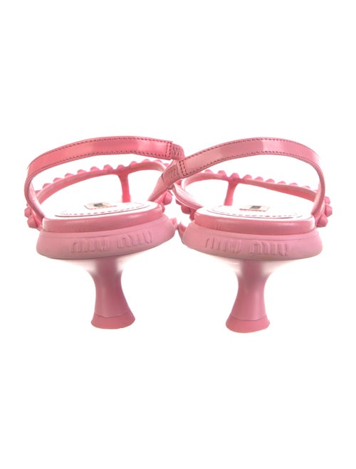 Miu Miu Leather Studded Accents Slingback Sandals