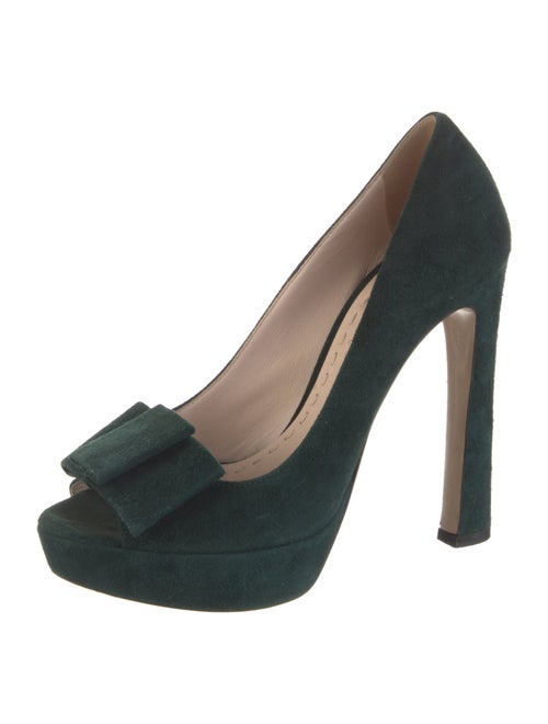 Miu Miu Suede Glitter Accents Sandals