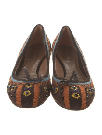Miu Miu Suede Printed Ballet Flats