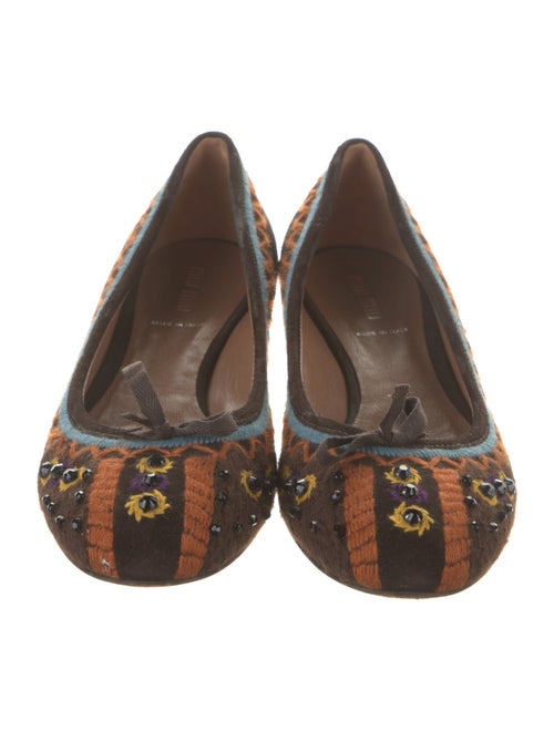 Miu Miu Suede Printed Ballet Flats
